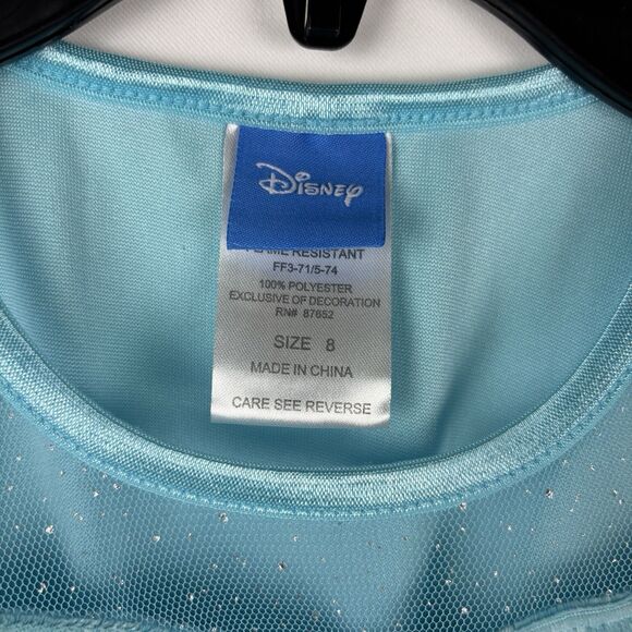 Disney Elsa Frozen Girls Costume/Night Gown/Play Dress Size 8 - Picture 5 of 7